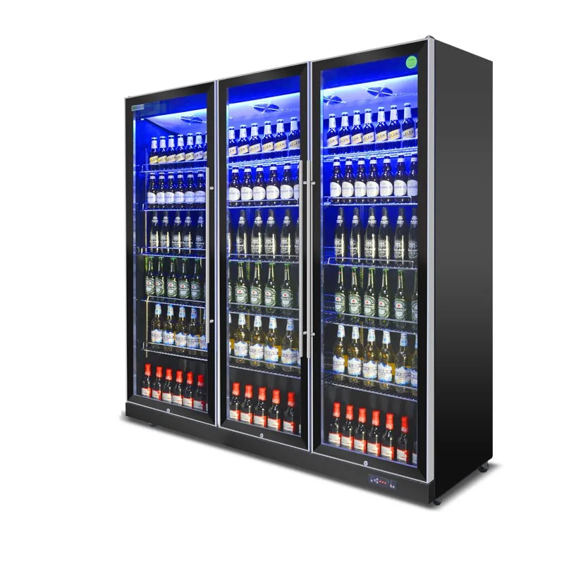 1/2/3/ Glass Door Multicolor LED Light Beer Red Wine Display Refrigerators Fan Cooling Fridge Bar Coolers Freezers