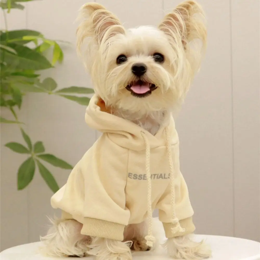 Polyester/Plush Thickened Warm Dog Sweater Soft Comfortable Dog Hoodie Sweatshirt Warm Two-legged Puppy Coat Outdoor pet clothes