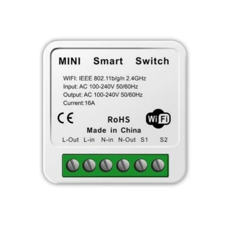 Tuya 16A MINI Wifi Switch DIY 1-way Remote Control Timer Relay Automation for Smart Life Work With Alexa Google Home Alice mini wifi switch