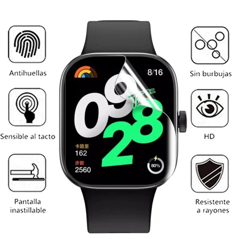 Redmi Watch 4 용 3D 곡선 TPU 하이드로 겔 필름 Redmi Watch 4 SmartWatch 보호 필름 용 HD 투명 소프트 스크린 보호기