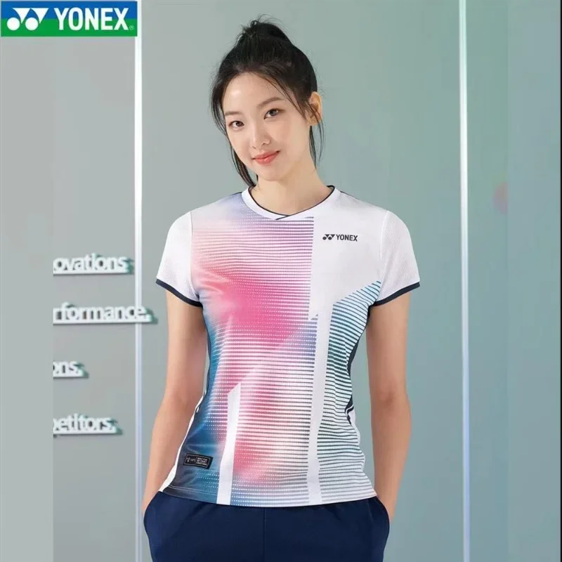 Short Sleeve T Shirt Badminton Uniforms YONEX Men's and Women's Badminton Wear Tennis Tops Short-sleeved Quick-drying Sweat-absorbent Breathable Training Wear T-shirt