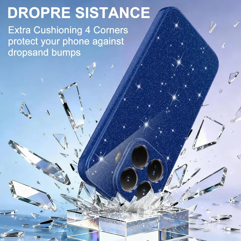 Glossy Glitter Liquid Silicone Shockproof Case with Lanyard and Built-in Magnetic