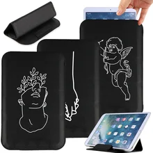 

Universal Tablet Bag Case Magnetic Sleeve 7" 8" 10" Apple Huawei Acer Folding Leather Stand Cover White Image Print Case Bags
