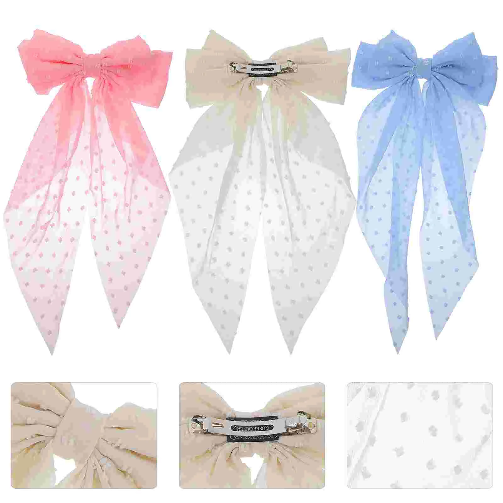 3pcs Women Hair Bow Hair Vintage Hair Accessory Girls Hair for Birthday Wedding Prom