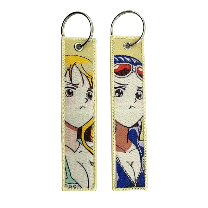 One Piece Anime Key Chains with Cute Jet Manga Embroidery Fashion Key Tag for Jewelry Accessory Key Ring Holder Gift Anime Fans - Image 6
