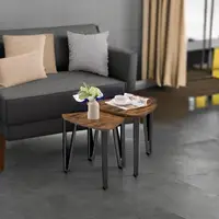 Nesting Coffee Tables, End Tables Set of 2 for Living Room Bedroom, Industrial Small Stacking Side Tables 1