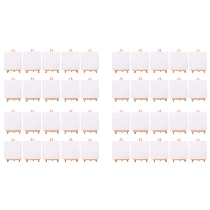 

40 Set Artists Mini Canvas Set Painting Craft DIY Drawing Small Table Easel Gift