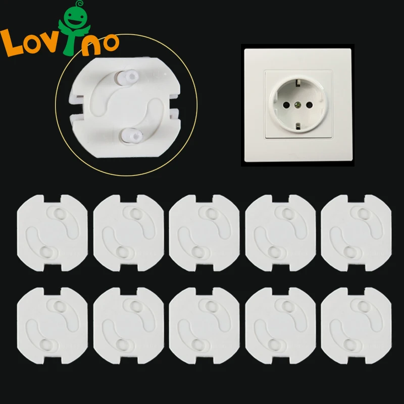 Baby Safety Rotate Cover 4pcs 2 Hole Round European Standard Children Against Electric Protection Socket Plastic Security Locks socket covers