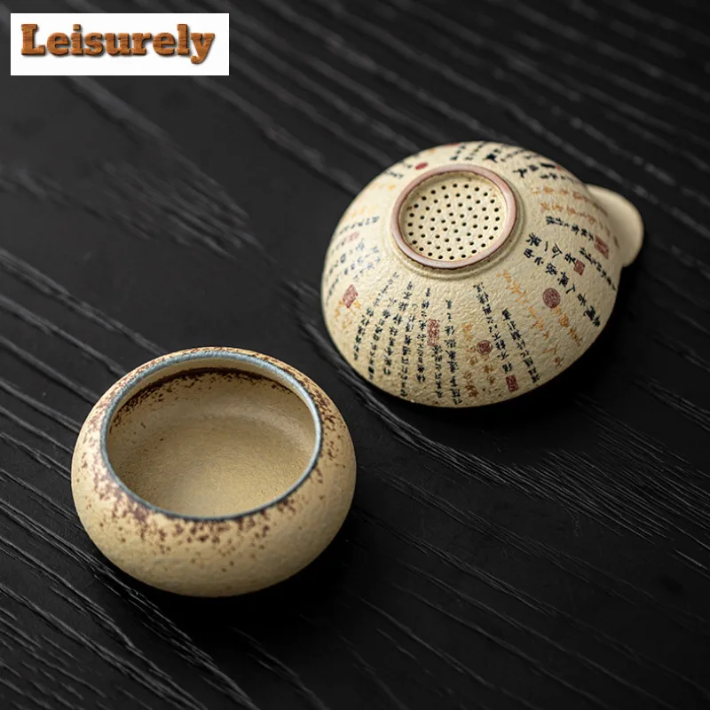 Hand-painted Orchid Pavilion Preface Firestone Red Tea Separator Infusor Handmade Tea Strainer Dispenser Tea Maker Tea Filter