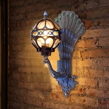 Bird Lamp Colorful Peacock Wall Lights for Home Bedside Lamps Creative Nordic Metal Vintage Light Living Room Decor 1