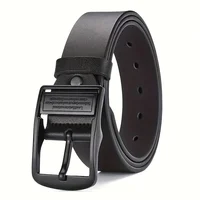 Ceinture pour hommes d'affaires de mode véritable marque de luxe ceinture boucle en métal ceinture en cuir PU de haute qualité ceinture souple avec pantalon Cargo jean 5