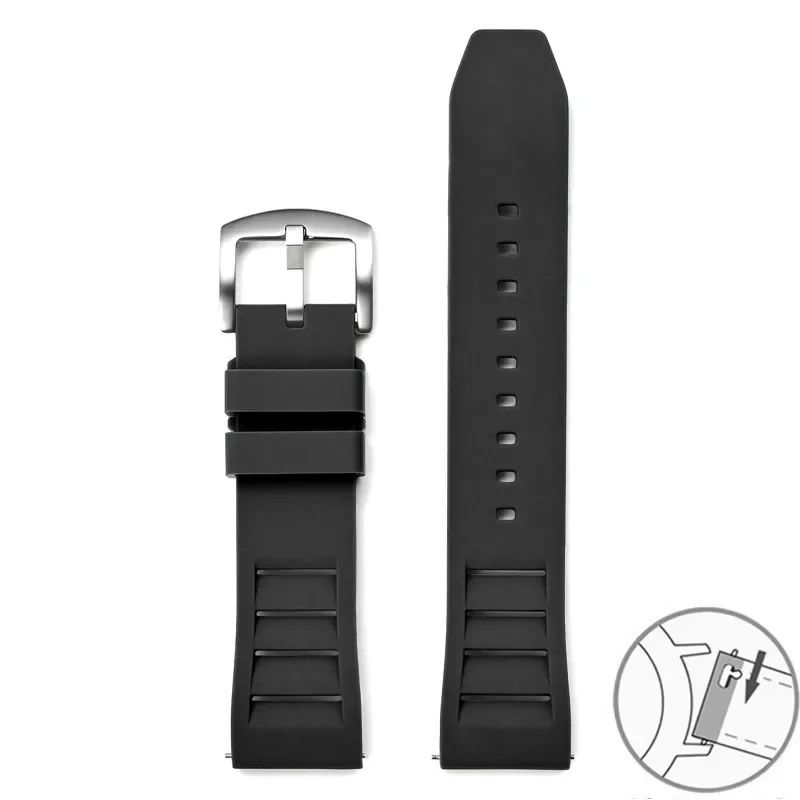 Breathable Silicone Waterproof Sport Watch Band with Quick Release