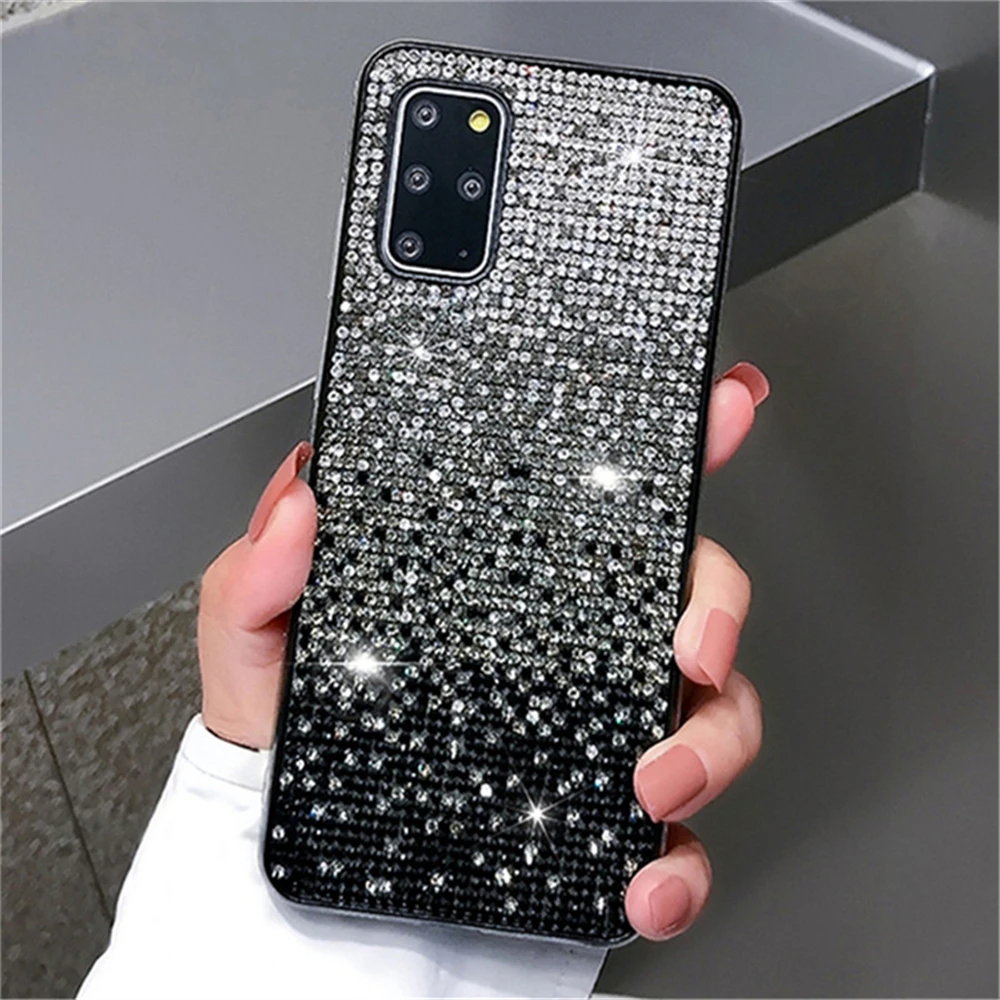 Luxury Shiny Rainbow Glitter Diamond Case For Samsung S22 Ultra S21 Plus S20 S10 Note 20 10 Bling Rhinestone Soft Silico_voghion.com