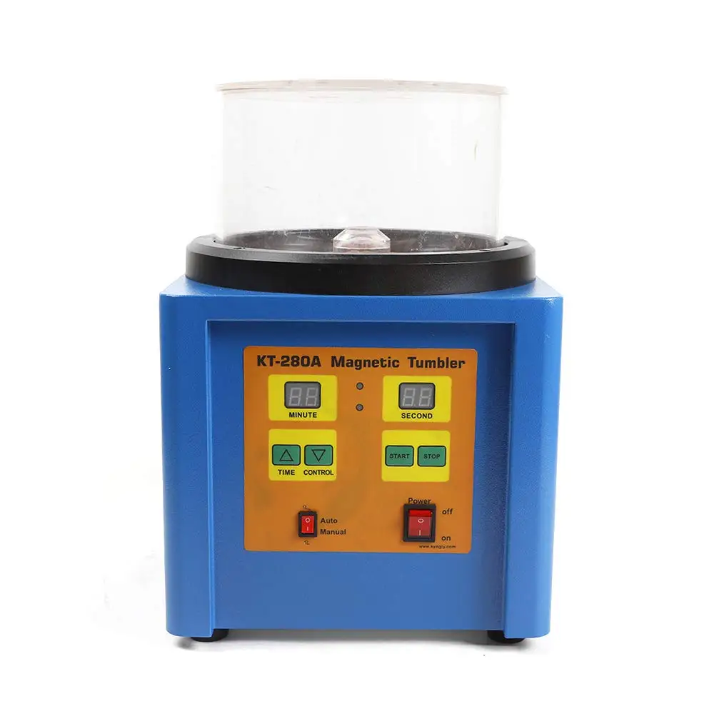 KT-280A Large Magnetic Tumbler Finisher Polisher Jewelry Polishing Finishing Deburring Machine Digital Display & Timer