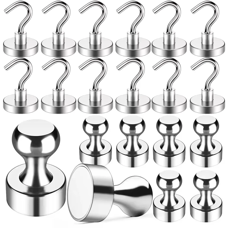 แม่เหล็กนีโอไดเมียมขนาด 20 มม. สำหรับงานหนัก แรงดูดสูง ใช้เป็นตะขอแม่เหล็ก หมุดติดกระดานไวท์บอร์ด สำหรับสำนักงาน โรงเรียน บ้าน ใช้จัดเก็บของอเนกประสงค์ 1