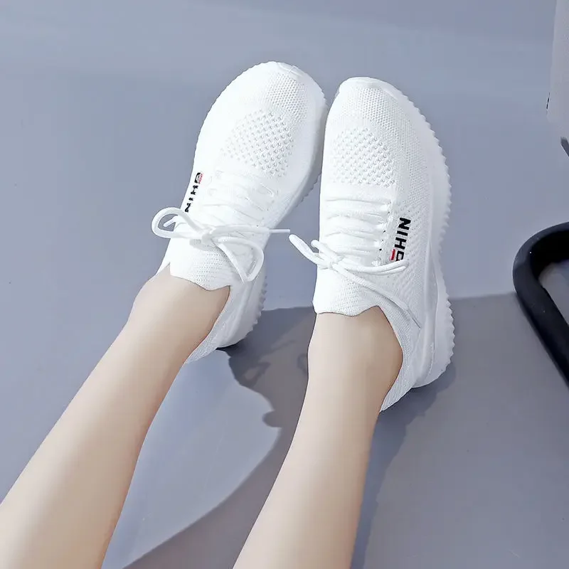 Fashion Mesh Women Sneakers Breathable Women's Sports Shoes Casual White Sneakers Lady Lace-up Deportivas Mujer Chaussures Femme