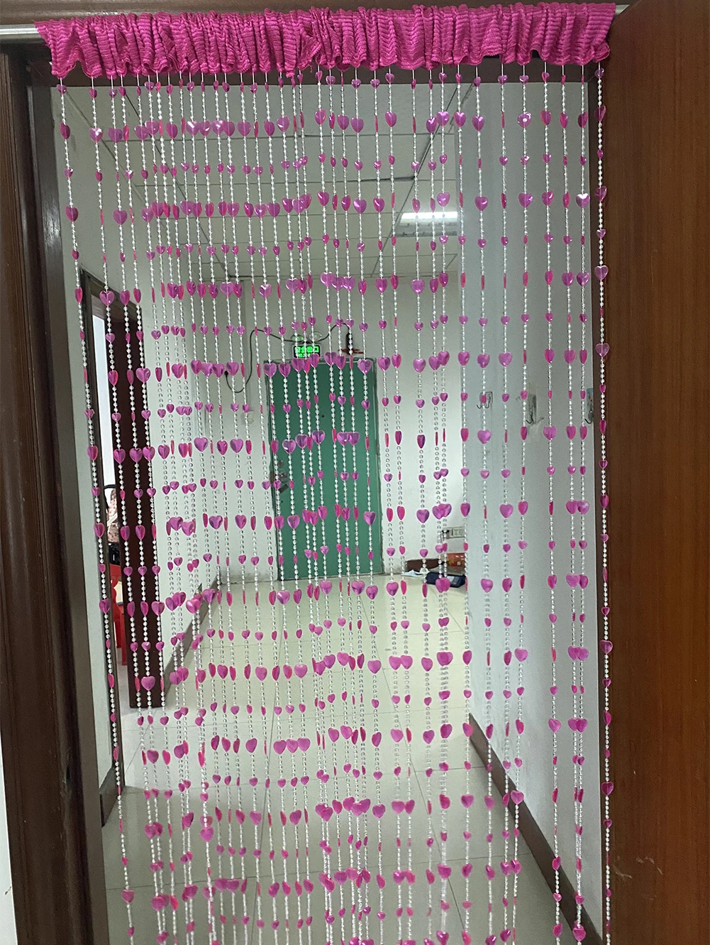 ZiDeTang 18 Rows 100% Acrylic Beaded Heart Door Curtain Home
