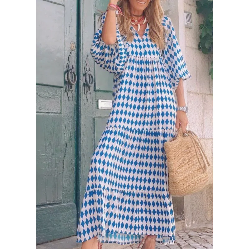 

New Women Boho Sleeveless Dress Print Summer Loose Spaghetti Strap Party Dress For Cocktail Beach Streetwear Beach Hot Sale
