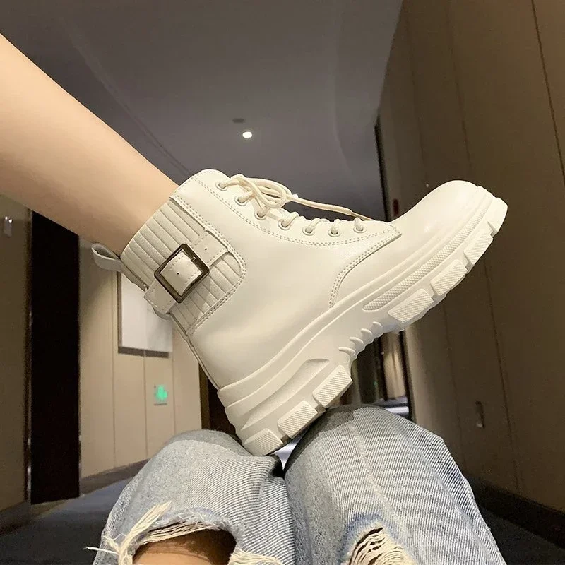 

Winter boots Women's sneakers Woman Boots Fashion Round PU Ankle Boots 2023 Winter Elastic Black Boots Comfortable Boots