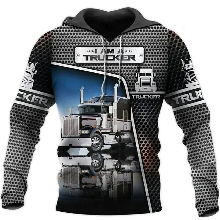 thumbnail image 1 of Nuevas sudaderas con capucha para hombre con estampado 3D de camiones pesados, moda urbana, suéter holgado de gran tamaño, sudaderas casuales de otoño e invierno, 1 of 4