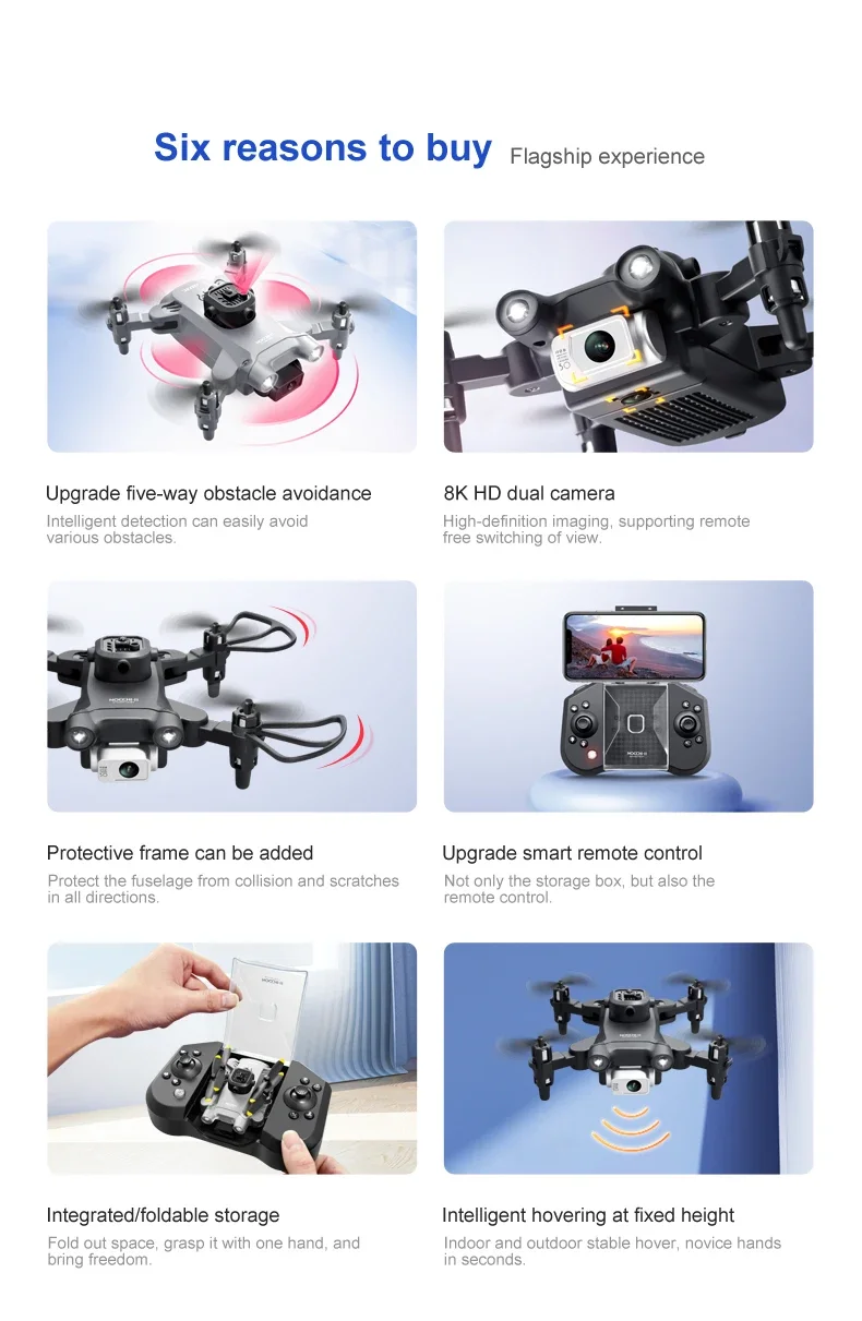 Lenovo Mini V30 Drone 8K Aerial HD Profesional RC FPV Drone Five-sided Intelligent Obstacle Avoidance Mini Convenient GPS Drone