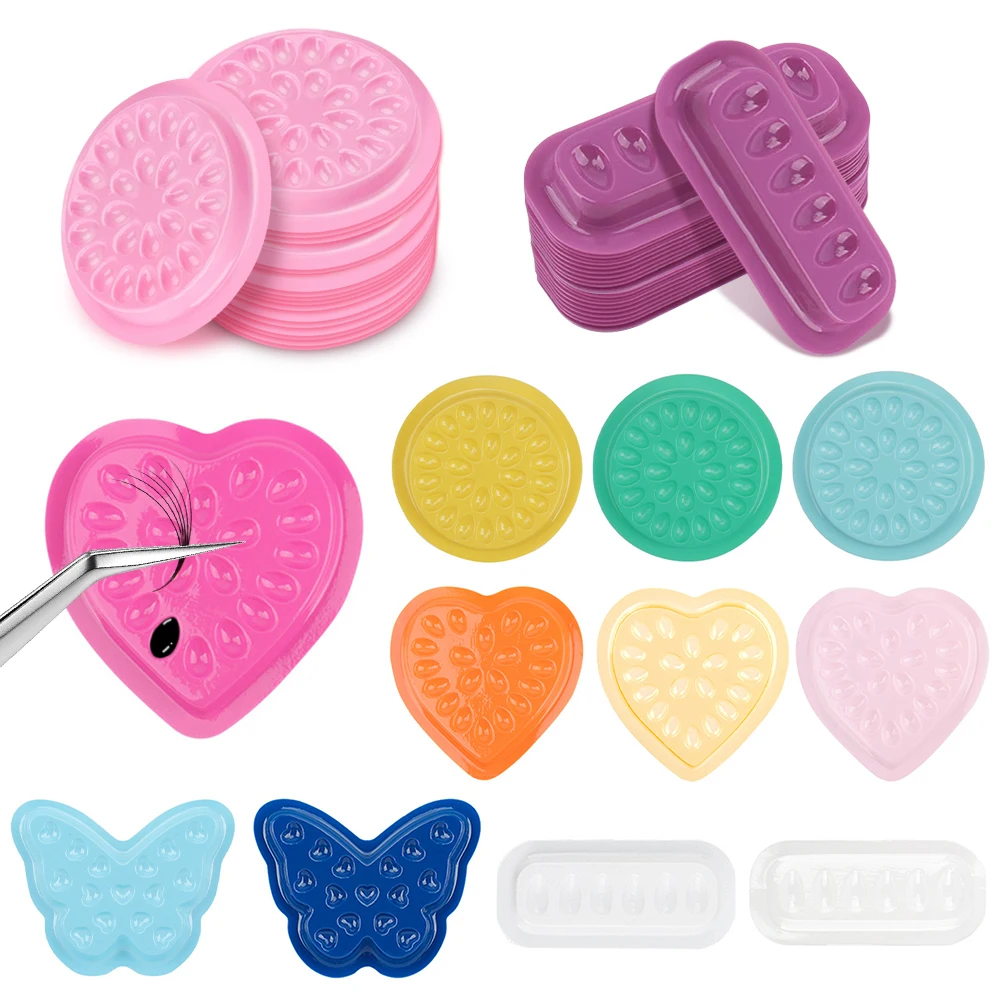 40/80pcs Eyelash Glue Holder Tray Eyelash Extension Lash Lifting Supplies Accessories Makeup Tool Disposable Glue Holder Tray