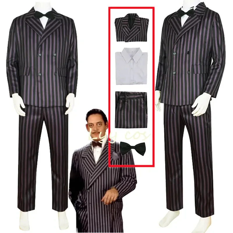 

Addams Gomez Cosplay Anime Costume Men Outfits Suit Pants Shirt Halloween Carnival Suit
