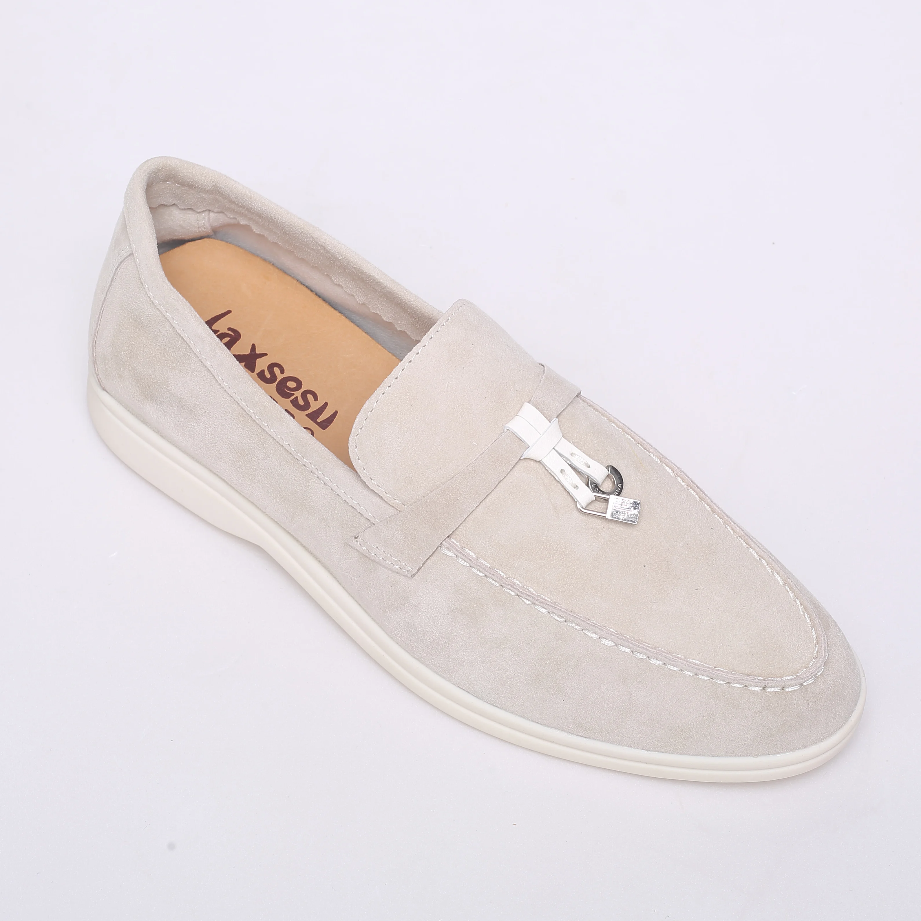 2024 Summer Suede Leather Women Loafers Men Flat Shoes Round Toe Slip-on Causal Moccasin Comfortable Mules Lazy Women Shoes