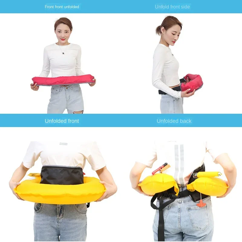Fishing Waist Belt Type Automatic Inflatable Life Jacket Portable Fishing Vest for Adult
