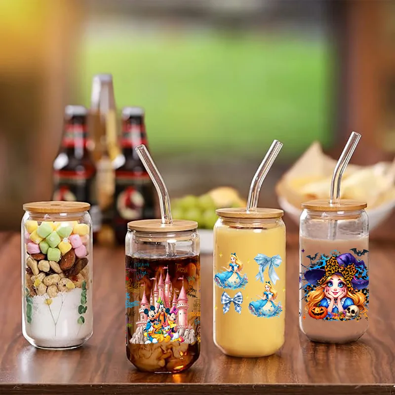 3D Stickers Cup Wraps 3D Wall Stickers UV DTF Wrap Transfer Movie Princess Series Easy peel waterproof DIY Decals 3D transfers uvdtf crystal stickers 16oz uv dtf tumbler cup wraps sticker