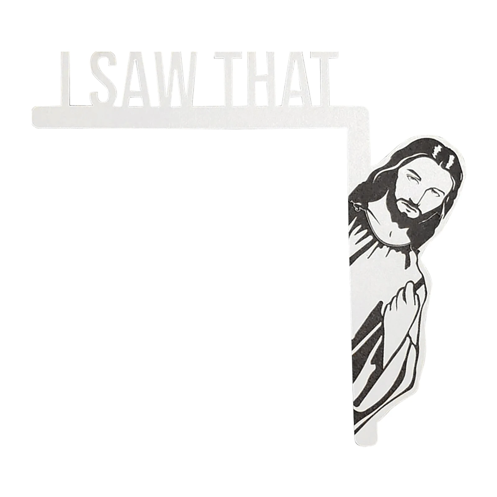 Art Craft Jesus I Saw That Holiday Left Right Wall Sculpture Party Dress Up Gift Home Decor Ornament Wood Door Frame Decoration