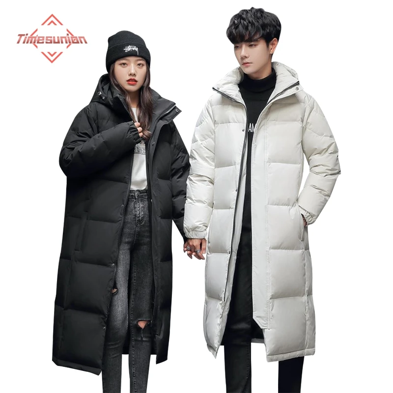 Down Jacket for Young Men Korean Style Handsome Slim Long Thicker Warmth Men's Jackets