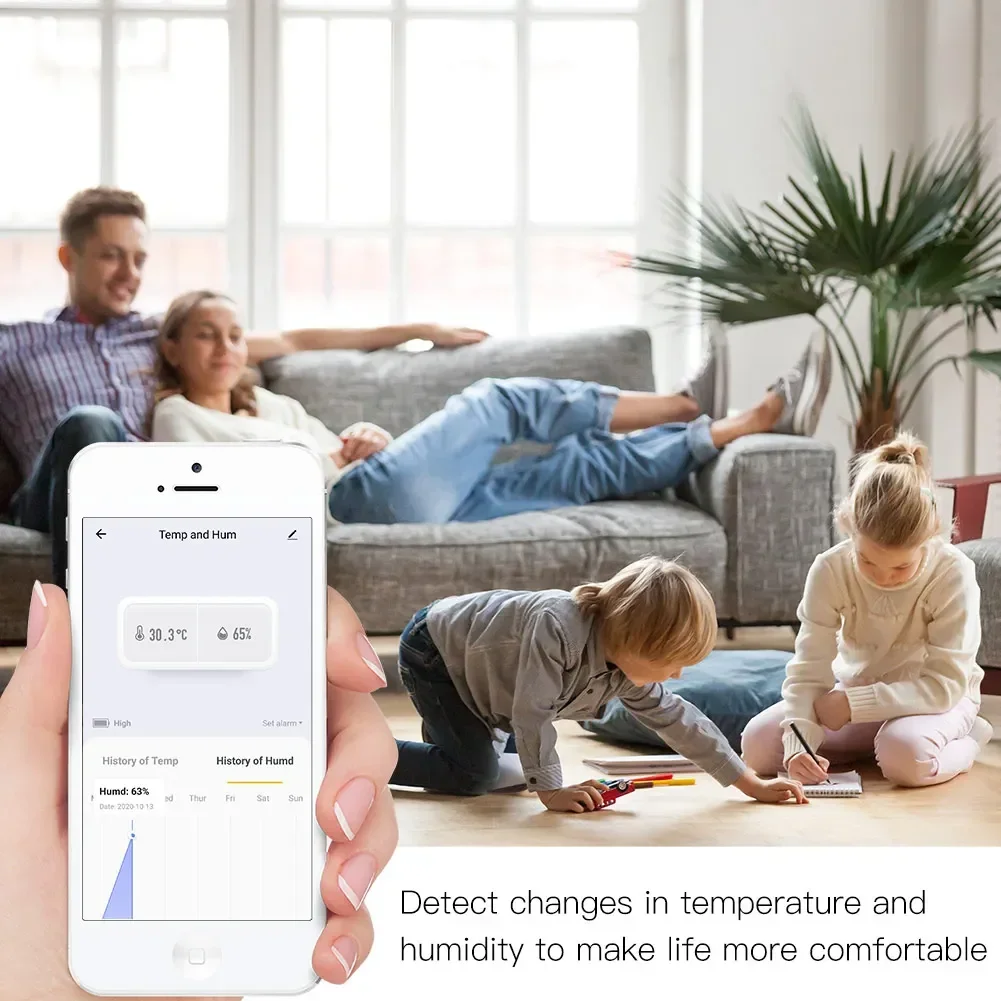 Temperature Humidity Sensor Temperature Humidity Meter MOES ZigBee Smart Temperature And Humidity Sensor Battery Powered Security Mini Thermometer Hygrometer Tuya Smart Life App