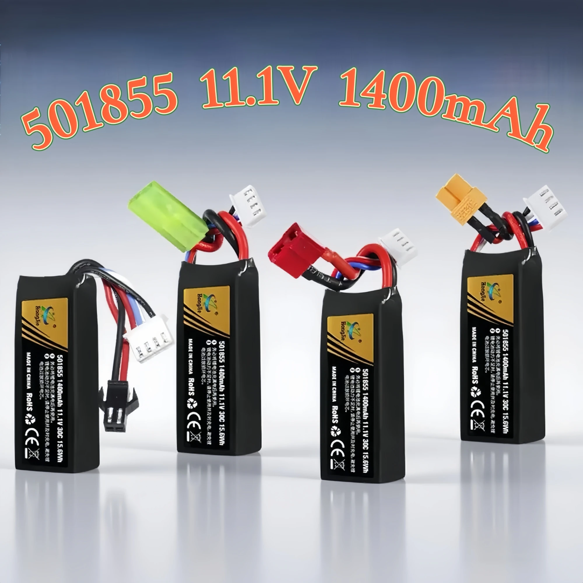 Batería LiPo 11.1V 1400mAh 30C Para Airsoft Con Conector Mini Tamiya