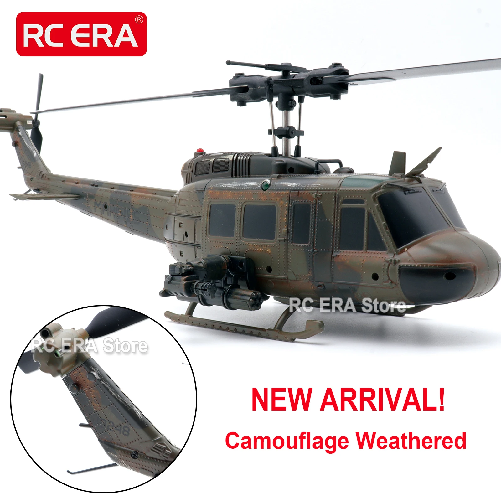 Hélicoptère RC C032 UH1 Huey – Version Camouflage Vieilli