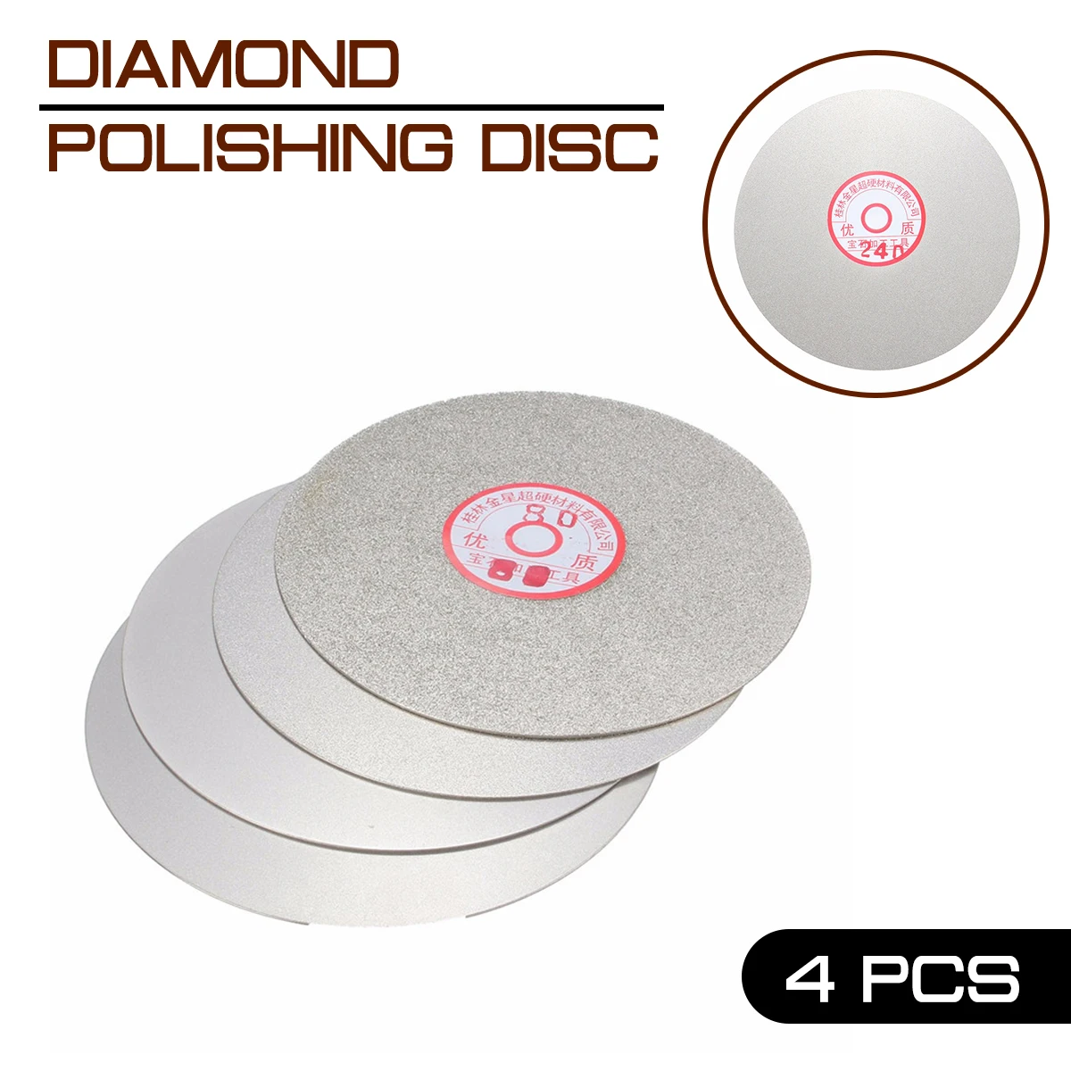 4pcs/set Diamond Polishing Disc 600 800 1200 3000 Grit Lapping Grinding
