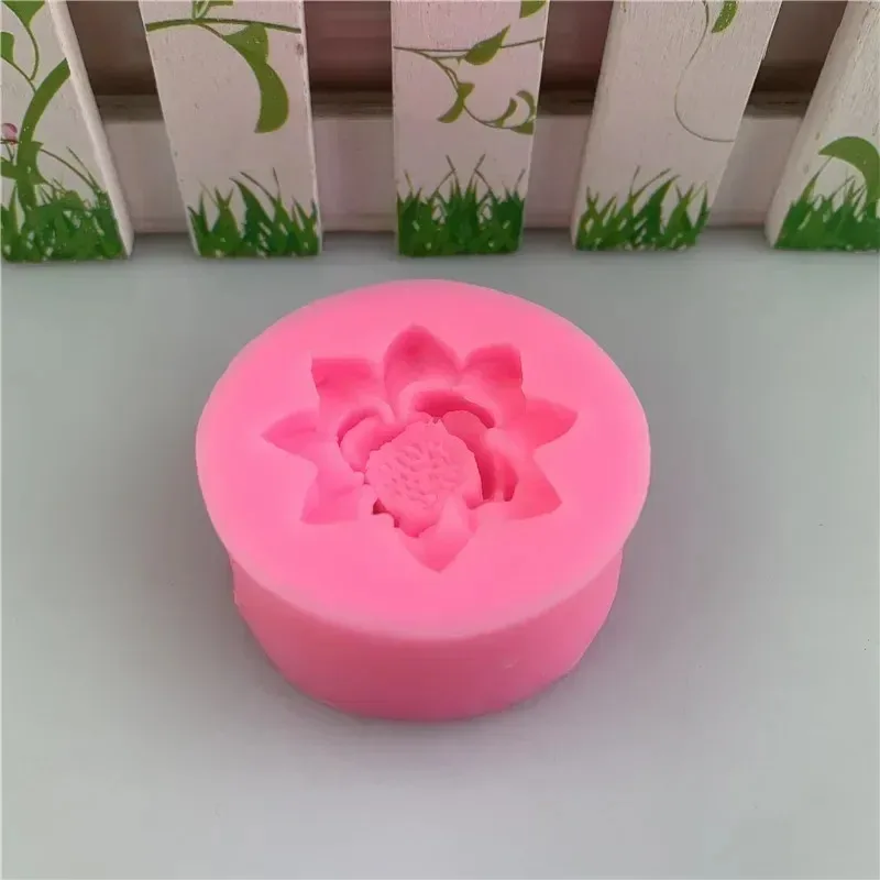 3D Lotus Flowers Silicone Mold DIY Aroma Candles Gypsum Ornaments Molds Handmade Soap Making Supplies Kitchen Baking Candy Mold