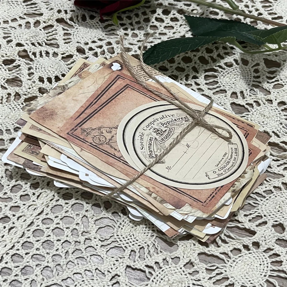 

Vintage Frame Label Notes Memo Pad Decorative Junk Journaling Scrapbooking Diary Collage Album Lable Retro Material Paper Card