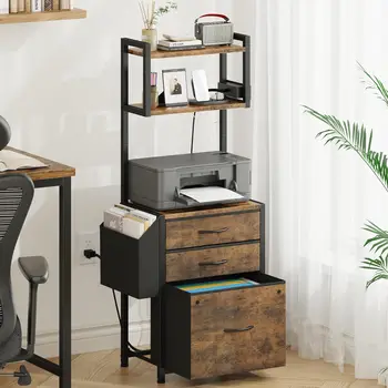 3-Drawer File Cabinet Desk 1