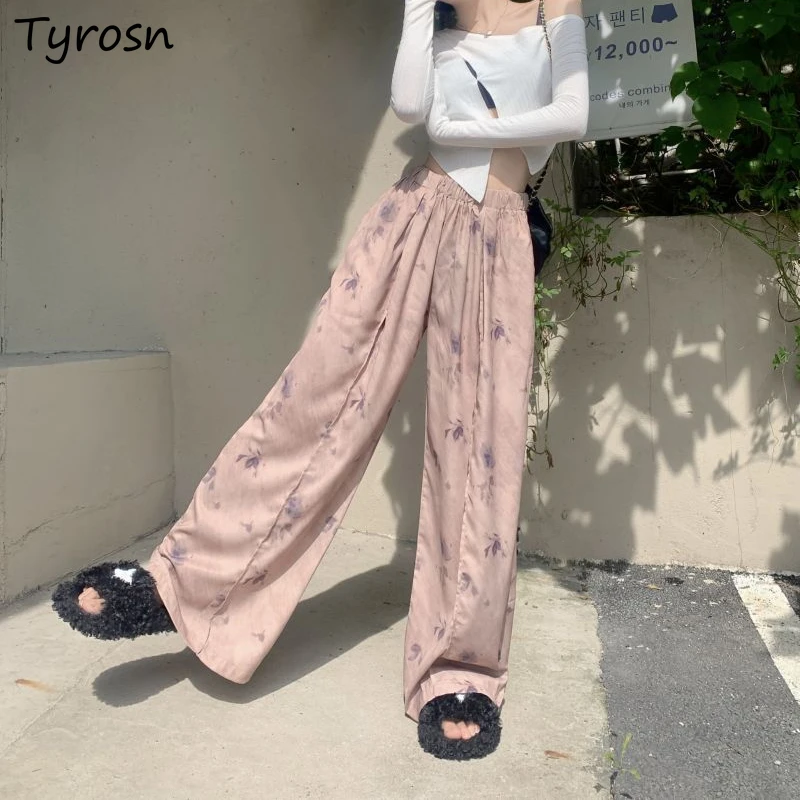 

Pants Women Retro Ink Cool Floor-length Casual Drape Trousers Summer High Waist Sweet Hot Girls All-match Korean Fashion Y2k