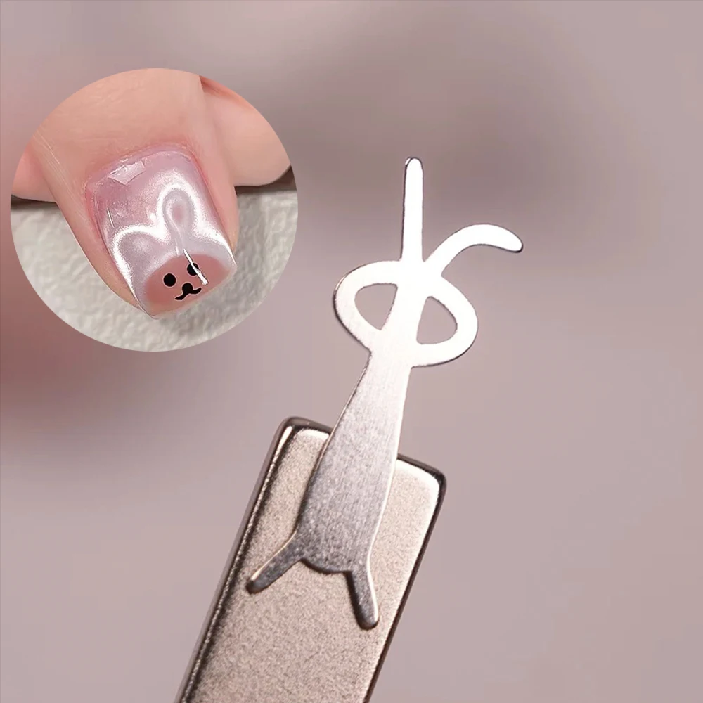 New Rabbit Bear Magnetic Auxiliary Nail Art Tool 3D Bunny