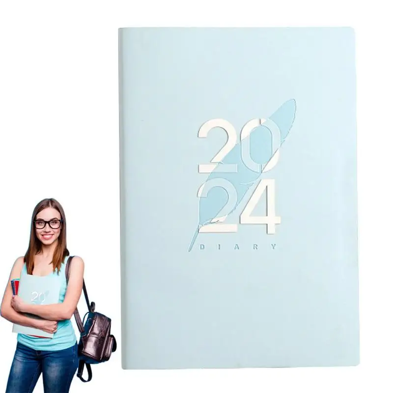 2024 Planner Per Page Agenda Planner Daily Dairy Thick Paper Productivity Daily Planner With Monthly Tabs For Busy Schedules