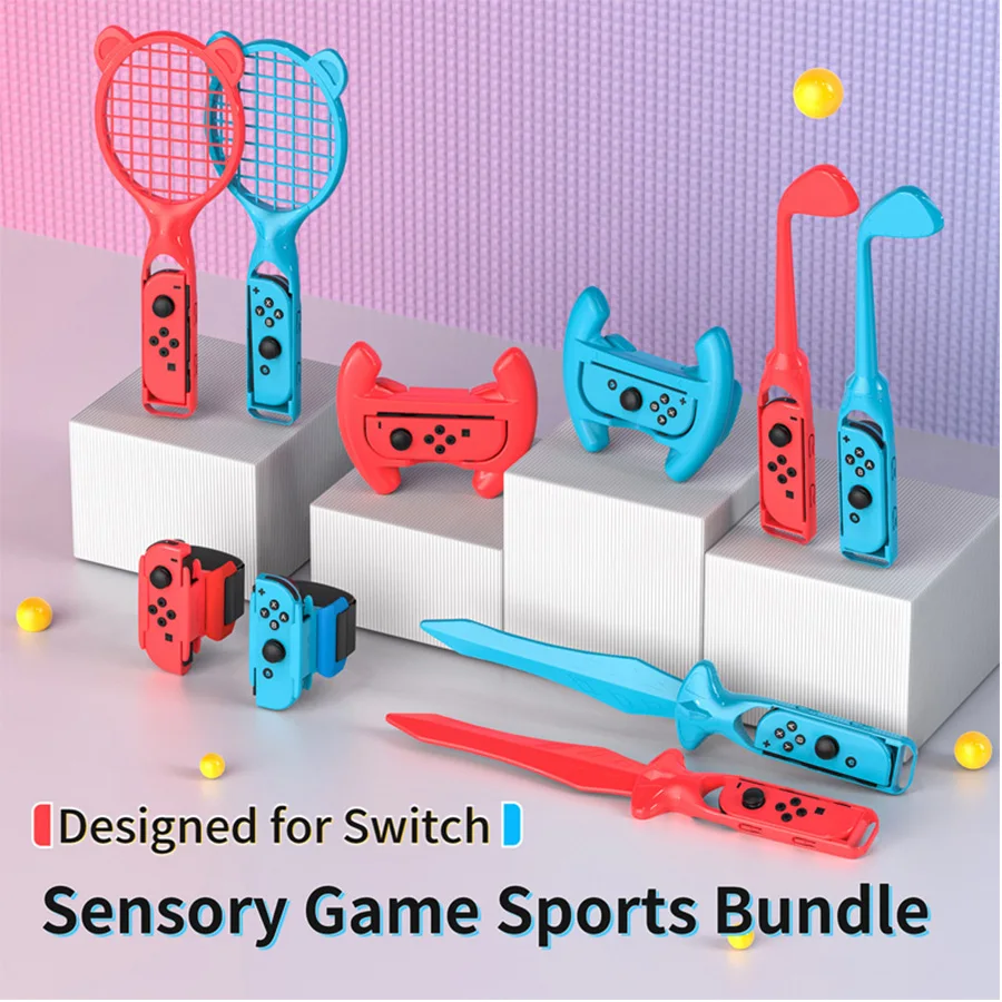Suitable for switch oled Motion 14 in 1 gift box set golf club/tennis racket/bowling ball grip accessories