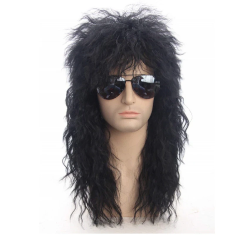 Kit De Peluca Mullet Para Hombre - Disfraz Años 80 Completo Con Peluca, Bigote Postizo, Gafas De Sol Y Collar De Oro, Perfecto Para Halloween Y Fiestas De Carnaval