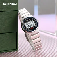 SKMEI Waterproof Women Top Brands Luxury Watches Sports Ladies Electronics Watch Small Dial Digital Stainless Steel Wristwatches
