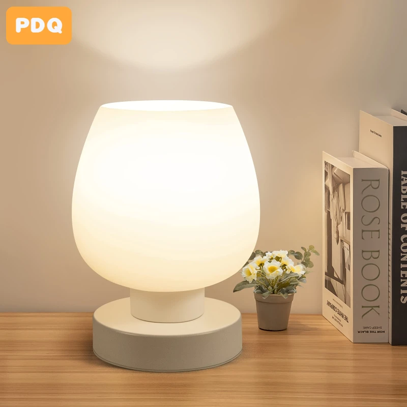 

Nordic Simple Touch Glass Table Lamp LED Dimmable Bedside Bedroom Study Decoration Usb Mushroom Shape Night Light