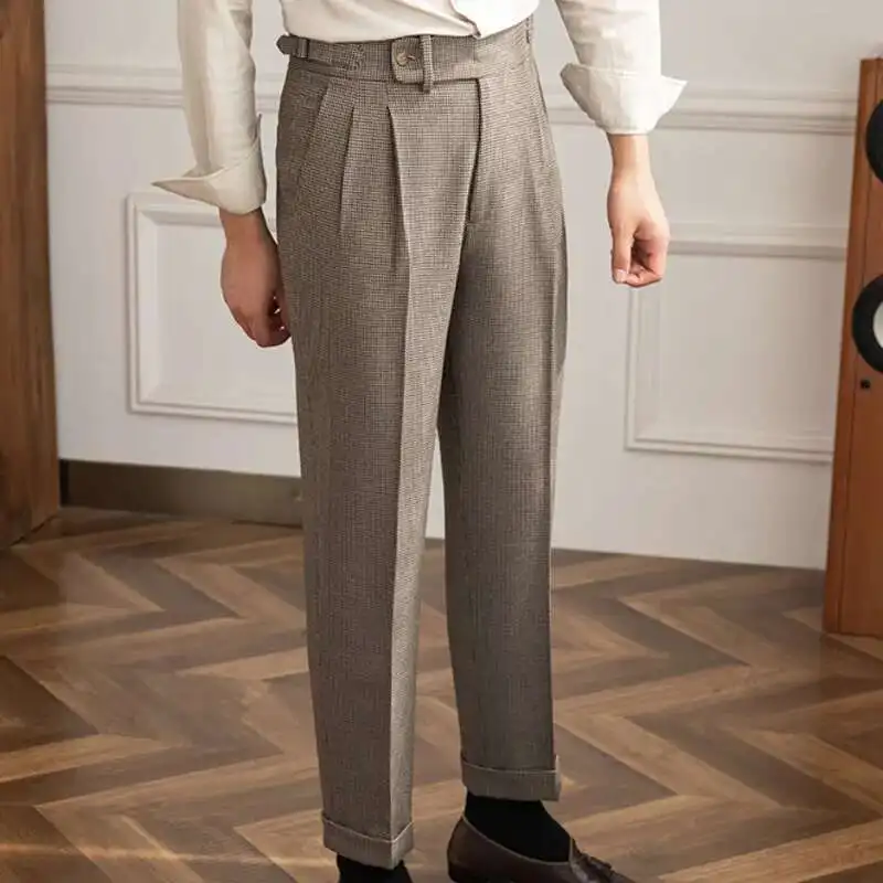 British Mens Dress Pant High Waist Straight Leg Pants Italian Business Naples Retro Trouser Hombre Fashion Social Trousers Pant - AliExpress British Mens Dress Pant High Waist Straight Leg Pants Italian Business Naples Retro Trouser Hombre Fashion Social Trousers Pant - AliExpress