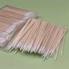 100/300 PCS/Ear Care Clean Wood Handle Pointed Tip Head Cotton Semi Permanent Eyebrow Eyelash Tattoo Thread Beauty Makeup Remove 5