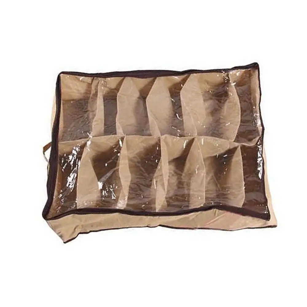 5/4/3/2/1PCS Nonwoven Transparent Shoe Cabinet Dust-proof 12Cases Shoes Storage Foldable Organizer Holder Box Under Bed Closet 6