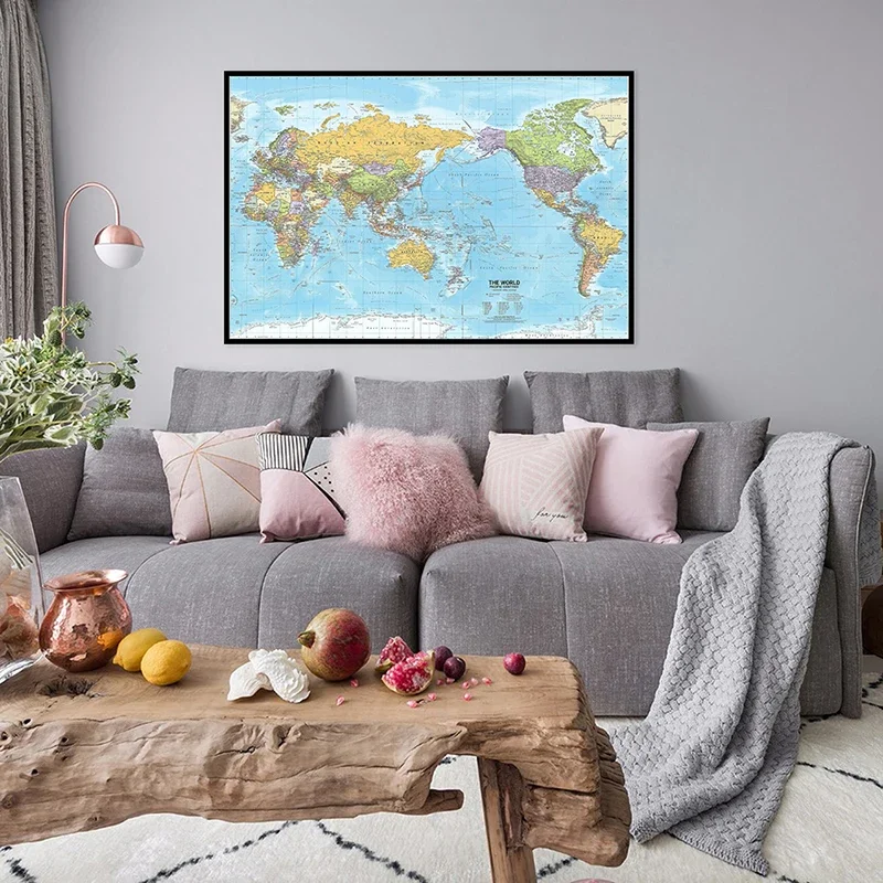 90x60cm 2012 World Map with Distribution Canvas Printings Detailed Map of World Pictures Home School Office Decor Travel